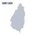 Vector abstract hatched map of Saint Lucia with zig zag lines isolated on a white background.