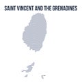 Vector abstract hatched map of Saint Vincent and the Grenadines with curve lines isolated on a white background.