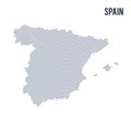 Vector abstract hatched map of Spain with curve lines isolated on a white background. Royalty Free Stock Photo