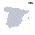 Vector abstract hatched map of Spain with oblique lines isolated on a white background. Royalty Free Stock Photo