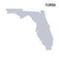 Vector abstract hatched map of of State of Florida with curve lines isolated on a white background. Royalty Free Stock Photo