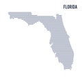 Vector abstract hatched map of State of Florida with lines isolated on a white background. Royalty Free Stock Photo