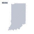 Vector abstract hatched map of State of Indiana with oblique lines isolated on a white background. Royalty Free Stock Photo