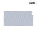 Vector abstract hatched map of State of Kansas isolated on a white background.