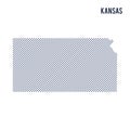 Vector abstract hatched map of State of Kansas with oblique lines isolated on a white background.