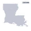 Vector abstract hatched map of of State of Louisiana with curve lines isolated on a white background. Royalty Free Stock Photo