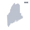 Vector abstract hatched map of State of Maine isolated on a white background.