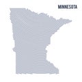 Vector abstract hatched map of of State of Minnesota with curve lines isolated on a white background. Royalty Free Stock Photo