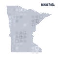 Vector abstract hatched map of State of Minnesota with oblique lines isolated on a white background. Royalty Free Stock Photo