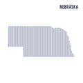 Vector abstract hatched map of State of Nebraska with vertical lines isolated on a white background. Royalty Free Stock Photo