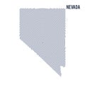Vector abstract hatched map of State of Nevada with spiral lines isolated on a white background. Royalty Free Stock Photo