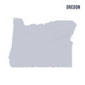 Vector abstract hatched map of of State of Oregon with curve lines isolated on a white background.