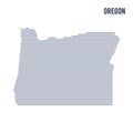 Vector abstract hatched map of State of Oregon with lines isolated on a white background.