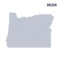 Vector abstract hatched map of State of Oregon with oblique lines isolated on a white background.