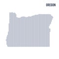 Vector abstract hatched map of State of Oregon with vertical lines isolated on a white background.