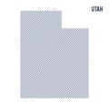 Vector abstract hatched map of State of Utah with oblique lines isolated on a white background. Royalty Free Stock Photo