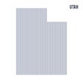 Vector abstract hatched map of State of Utah with vertical lines isolated on a white background. Royalty Free Stock Photo