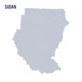 Vector abstract hatched map of Sudan with curve lines isolated on a white background. Royalty Free Stock Photo