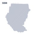 Vector abstract hatched map of Sudan with oblique lines isolated on a white background. Royalty Free Stock Photo