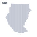 Vector abstract hatched map of Sudan with vertical lines isolated on a white background. Royalty Free Stock Photo