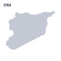 Vector abstract hatched map of Syria with curve lines isolated on a white background. Royalty Free Stock Photo