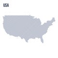 Vector abstract hatched map of the United States of America with oblique lines isolated on a white background. Royalty Free Stock Photo