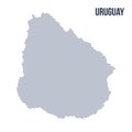 Vector abstract hatched map of Uruguay with zig zag lines isolated on a white background. Royalty Free Stock Photo