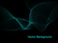 Vector abstract hi-tech background. Blue particle waves.