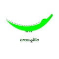 Vector abstract illustration of a crocodile. Funny animal