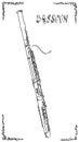 Vector abstract illustration drawing of bassoon.