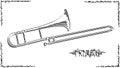 Vector abstract illustration drawing of trombone