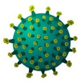 Vector abstract illustration of green coronavirus on white background