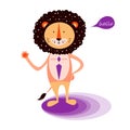 Vector abstract illustration of a lion. Funny animal