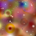 Vector Abstract Image in The Style of a Fantastic Macro and Microworld. Luminous Spheres and Balls in Space