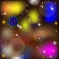 Vector Abstract Image in The Style of Macro and Microworld. Luminous Spheres and Balls in Space