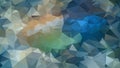 Vector irregular polygon background - triangle low poly pattern - color blue green orange beige grey Royalty Free Stock Photo