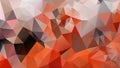 Vector irregular polygon background - triangle low poly pattern - color vibrant flamingo orange pink coral grey