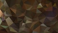 Vector irregular polygon background - triangle low poly pattern - dark brown khaki color