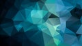 Vector irregular polygon background - triangle low poly pattern - dark navy, teal, cyan, aqua, blue green color Royalty Free Stock Photo