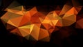 Vector irregular polygon background - triangle low poly pattern - fiery orange and brown color