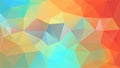 Vector irregular polygon background - triangle low poly pattern - fresh spring color - orange, cyan, blue, green,