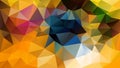 Vector irregular polygon background - triangle low poly pattern - gold sunny yellow orange and petroleum blue color