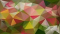 Vector irregular polygon background - triangle low poly pattern - green brown khaki pink red yellow color
