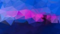 Vector irregular polygon background - triangle low poly pattern - hot pink magenta sky navy royal blue color Royalty Free Stock Photo