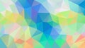 Vector irregular polygon background - triangle low poly pattern - light pastel full spectrum multi color rainbow