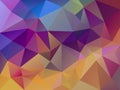 Vector abstract irregular polygon background triangle pattern in multi color - yellow, pink, purple and blue Royalty Free Stock Photo