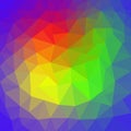 Vector abstract irregular polygon background with a triangular pattern in rainbow spectrum colors Royalty Free Stock Photo