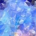 Vector irregular polygon square background - triangle low poly pattern - color arctic blue violet