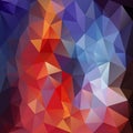 Vector abstract irregular polygon square background blue orange Royalty Free Stock Photo