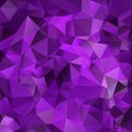 Vector irregular polygon square background - triangle low poly pattern - color bright violet lilac lavender purple Royalty Free Stock Photo